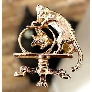 Cat Fish Fishbowl Pin Brooch New Kitty Lover Birthday Ferel Cat Rescue 2…